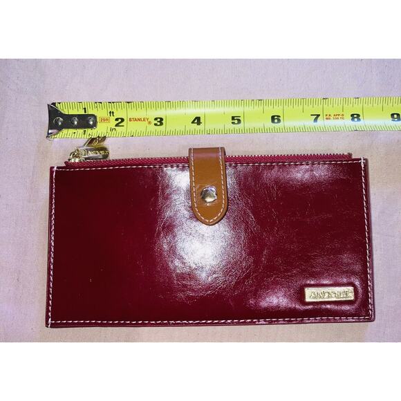ANDOILT Womens Genuine Leather Cowhide RED Wallet RFID Blocking Bifold Design - Picture 14 of 14